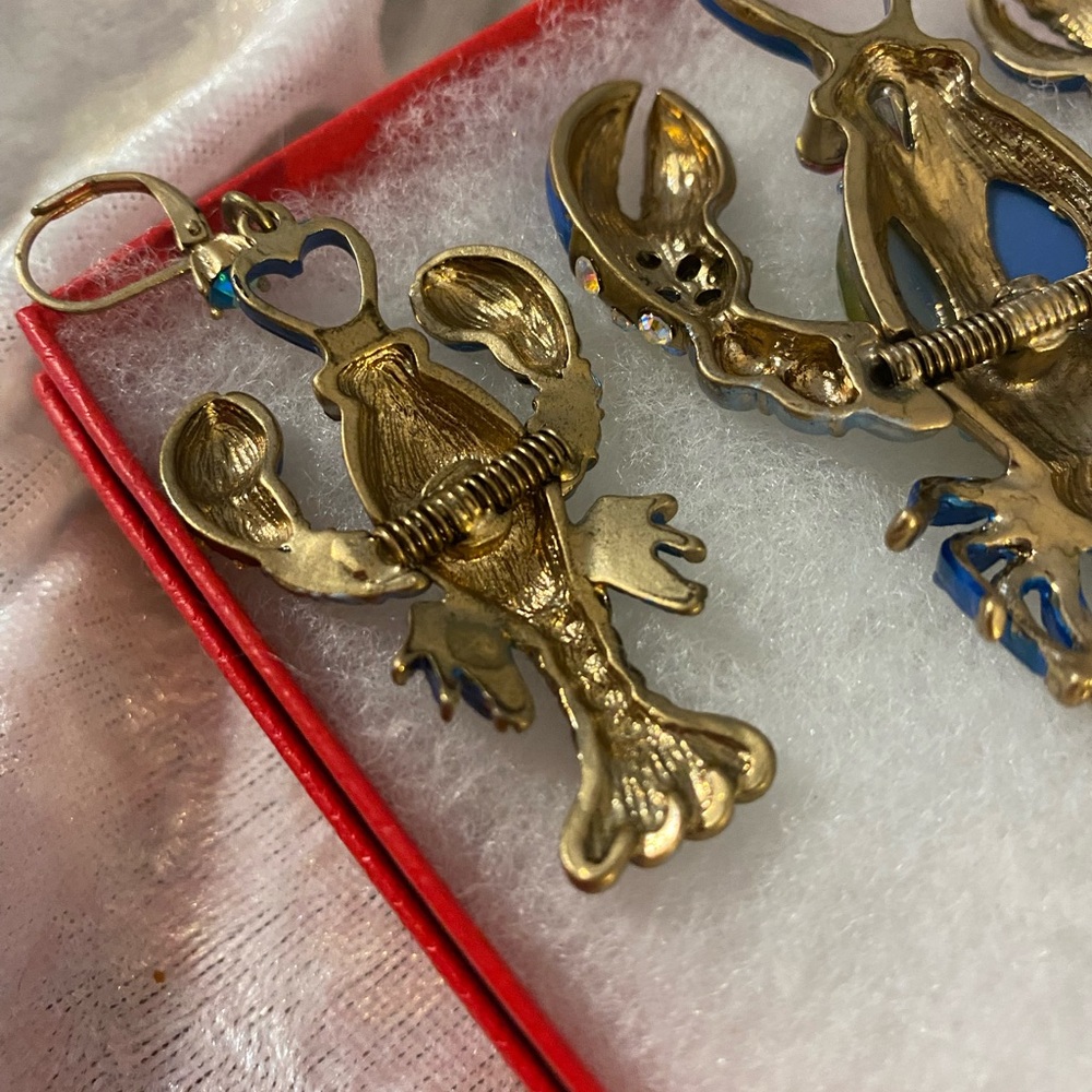 BETSEY JOHNSON COLORFUL RETICULATED LOBSTER PENDANT 30” NECKLACE + BONUS - Picture 12 of 14